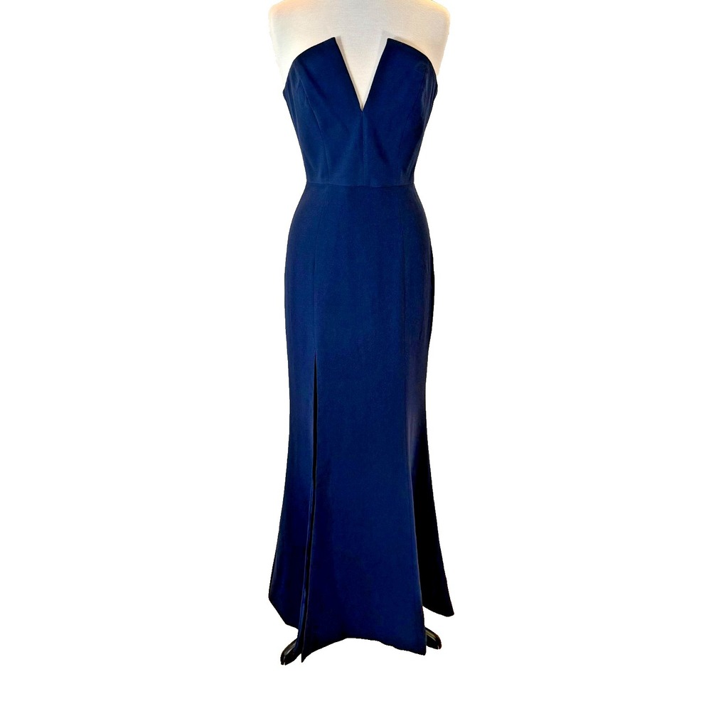 Dress the Population Fernanda Midnight Blue Strapless Mermaid Gown Sz S
